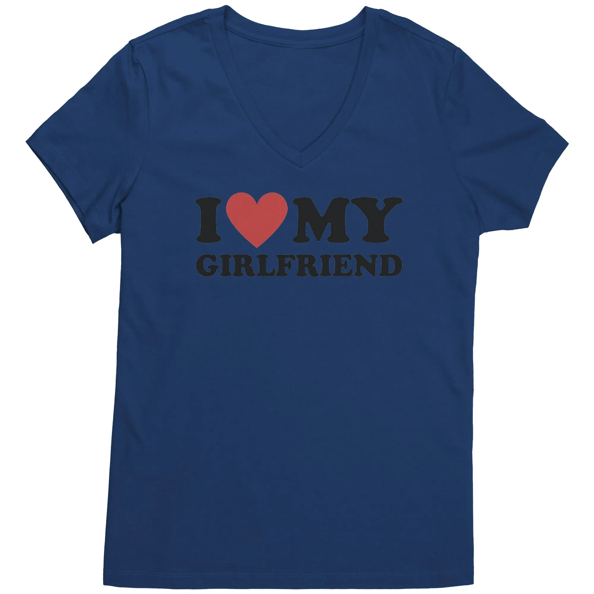 I Love My Girlfriend Shirt, Valentine Shirt, I Heart My Girlfriend Shirt, Valentine's Day Tshirt, Valentine Gift For Boyfriend Shirt Vneck