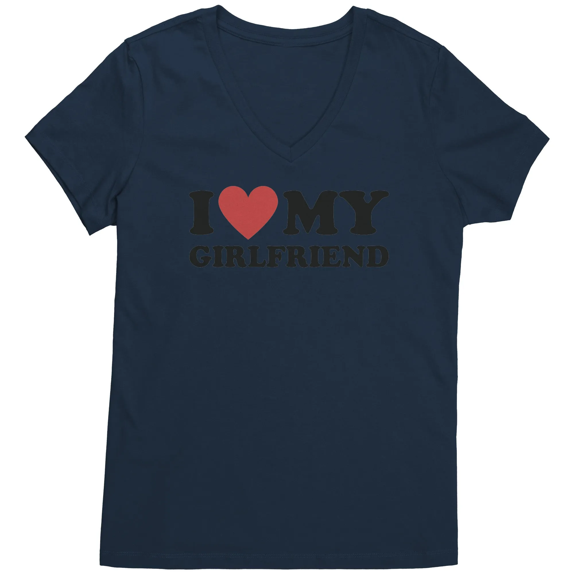 I Love My Girlfriend Shirt, Valentine Shirt, I Heart My Girlfriend Shirt, Valentine's Day Tshirt, Valentine Gift For Boyfriend Shirt Vneck