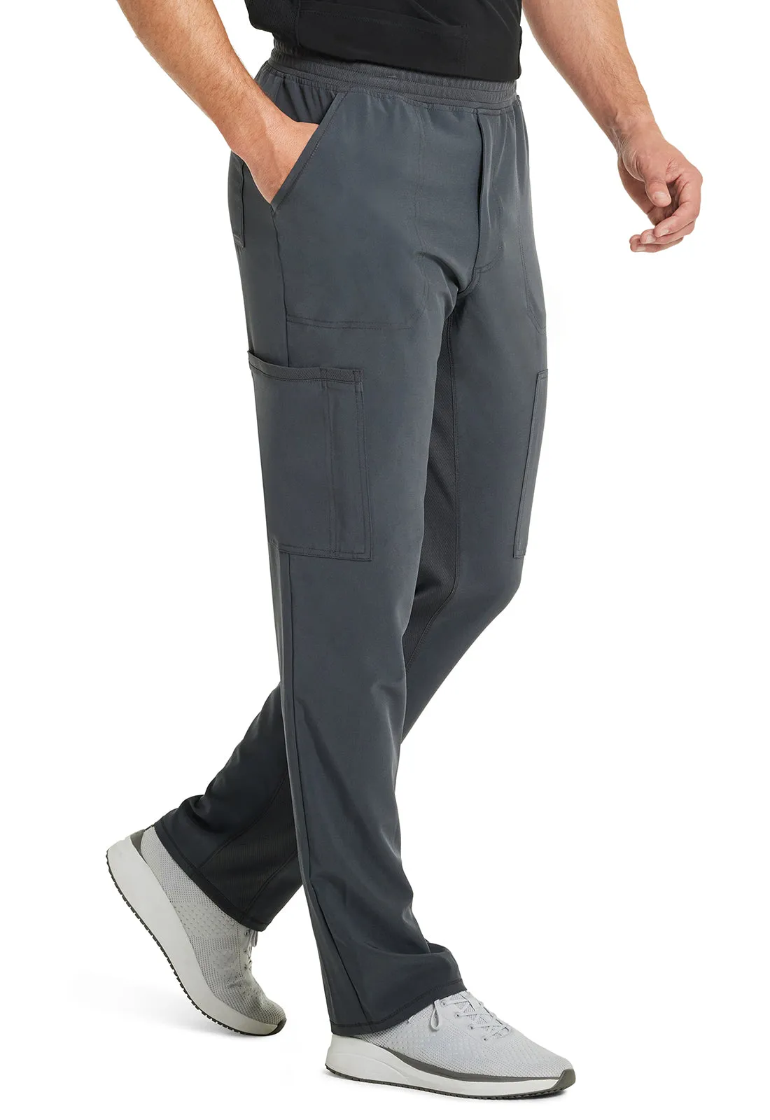 Inspira Flex IP067A Men's Zip Fly Tapered Leg Cargo Pants Pewter