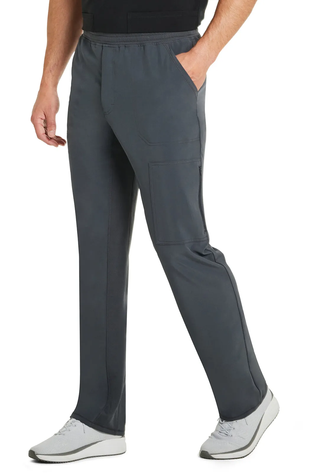 Inspira Flex IP067A Men's Zip Fly Tapered Leg Cargo Pants Pewter