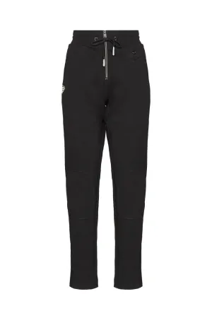 Interlock sweatpants with knees patches