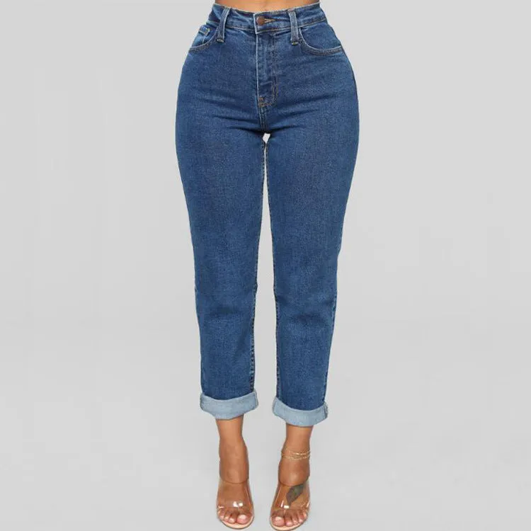Jeans Women's High Waist Loose Straight-leg Pants