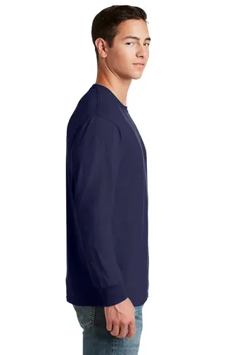 Jerzees Unisex long sleeve T Shirt in Navy