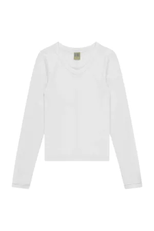 Jill Long Sleeve Tee in White