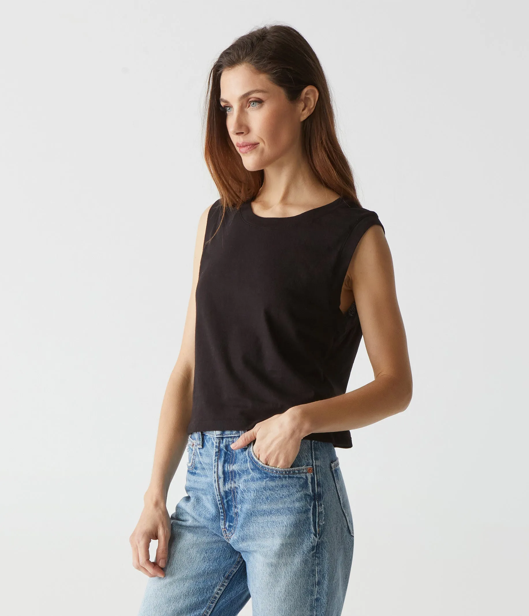 Johnnie Cropped Muscle Tank