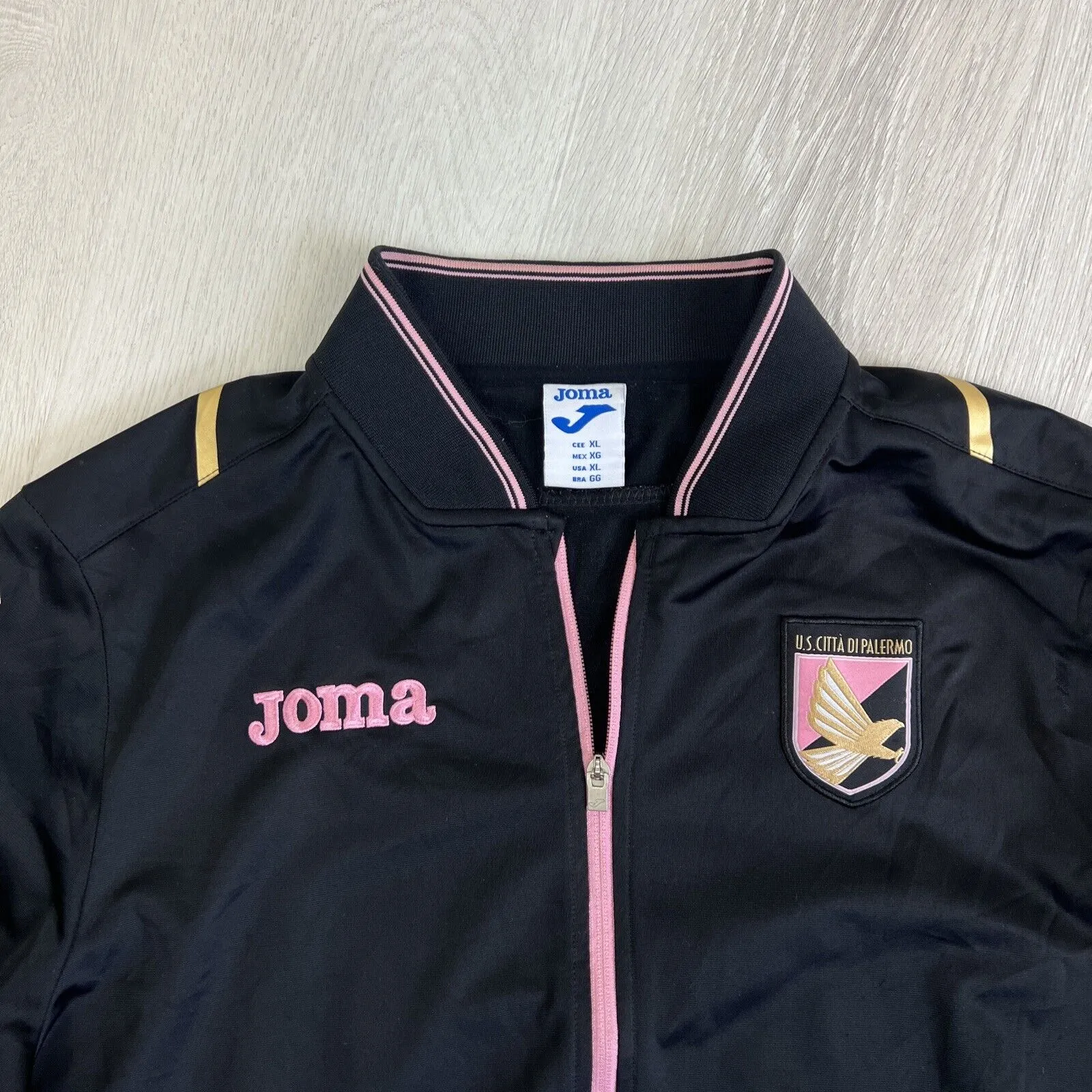 JOMA Mens Black Full ZIp U.S Citta Palermo Football Tracksuit Jacket Size XL
