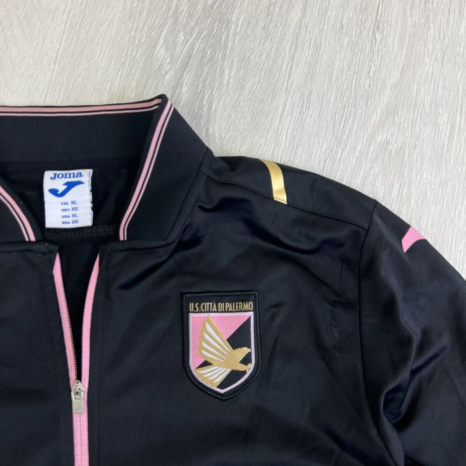 JOMA Mens Black Full ZIp U.S Citta Palermo Football Tracksuit Jacket Size XL