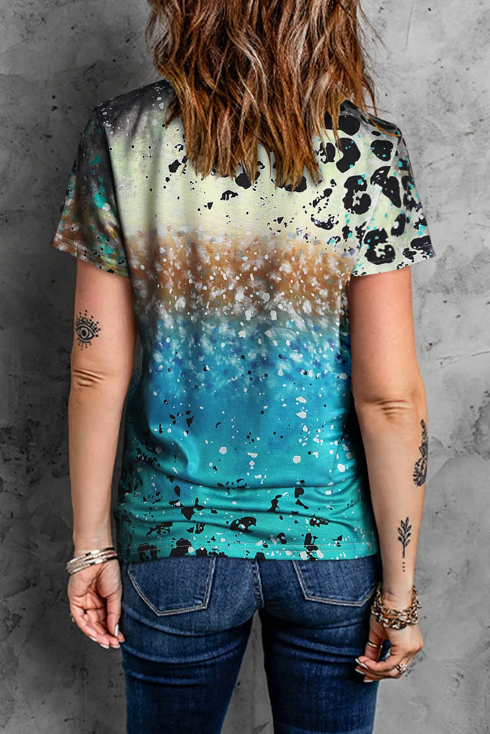 just PRAY Western Fashion Mix Print T Shirt