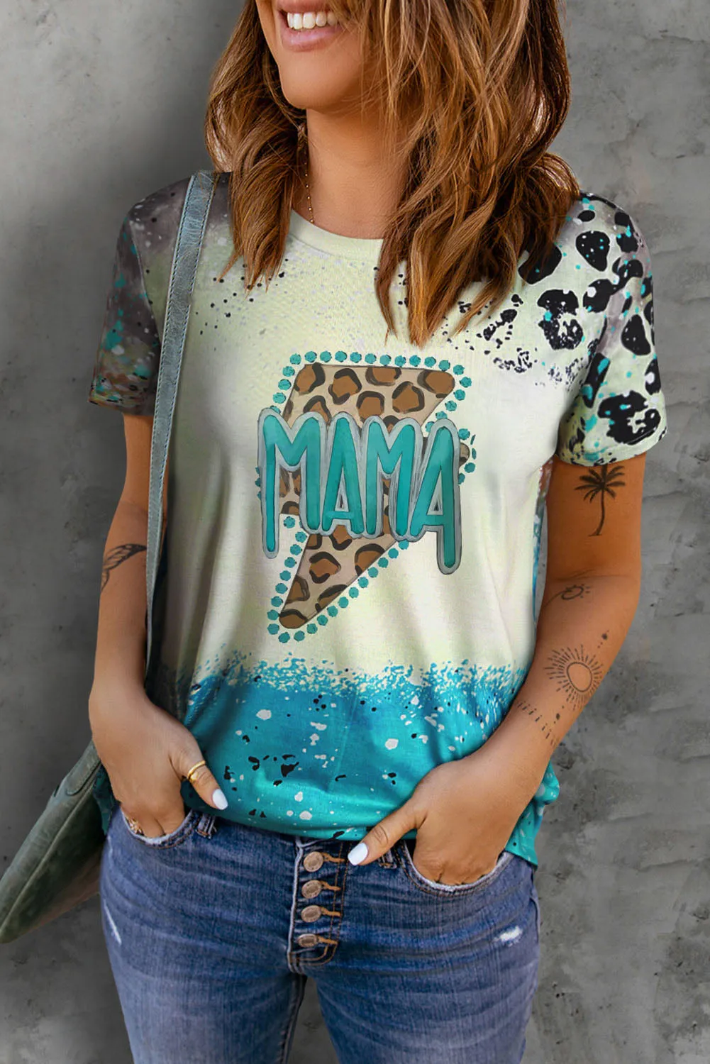 just PRAY Western Fashion Mix Print T Shirt