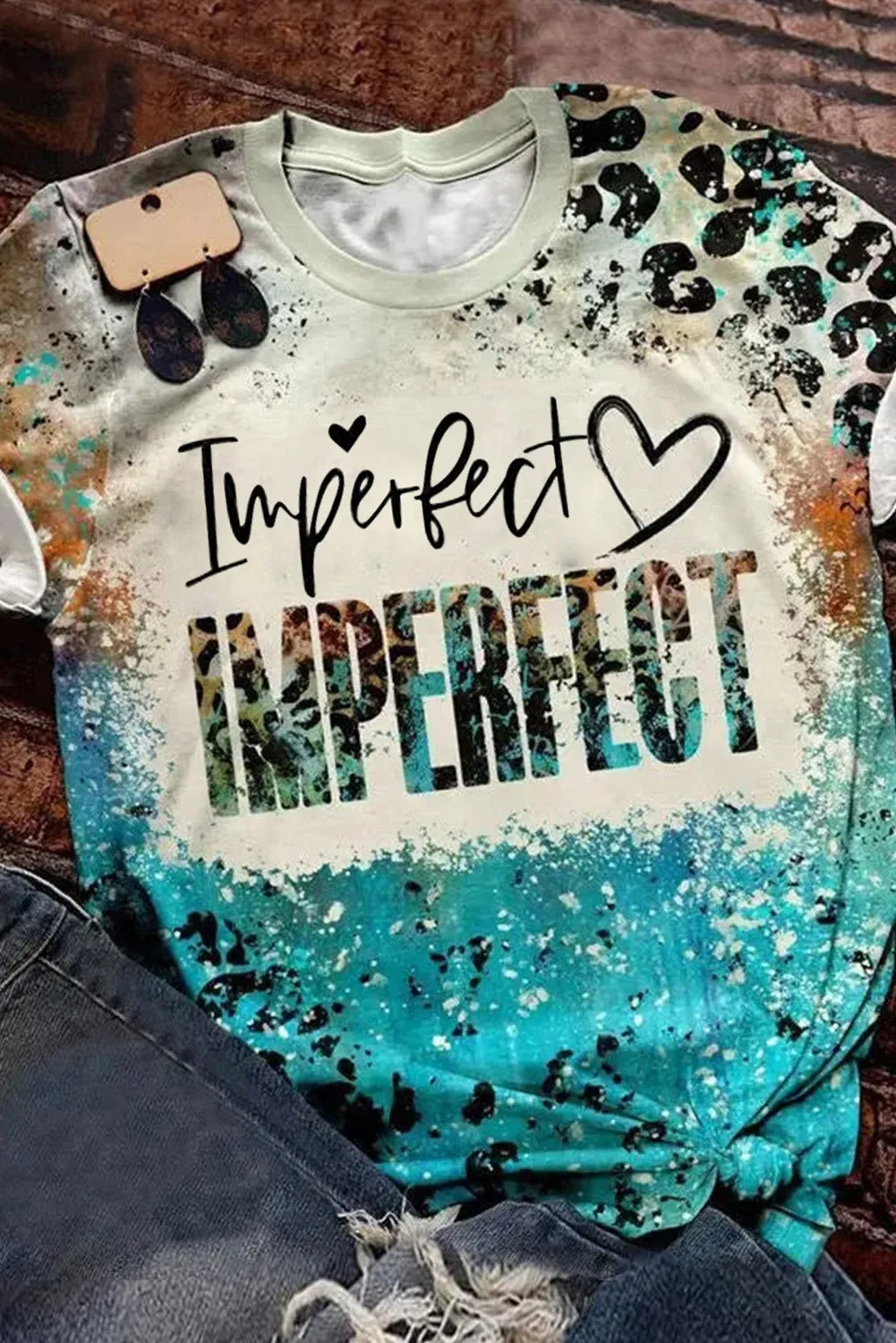 just PRAY Western Fashion Mix Print T Shirt