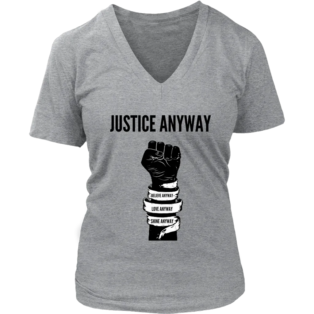 Justice Anyway Womens  V-Neck