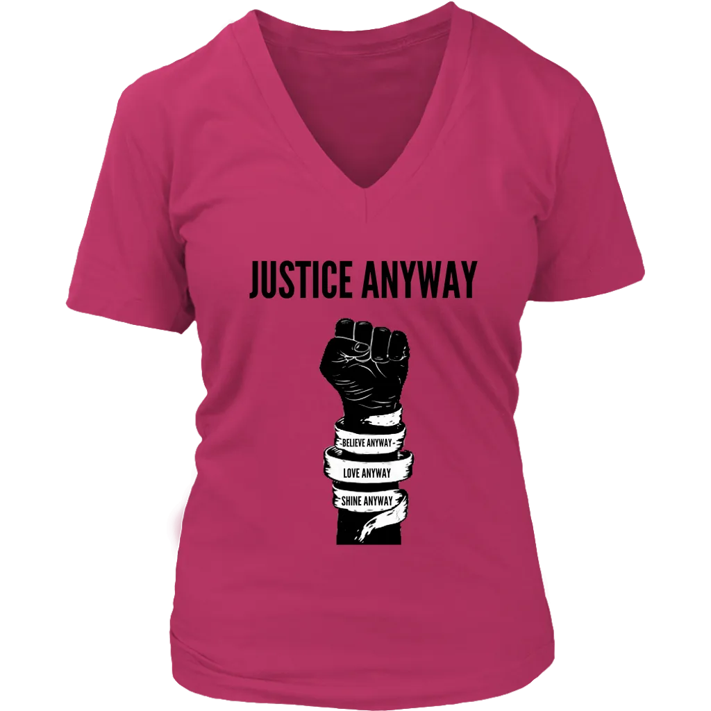 Justice Anyway Womens  V-Neck