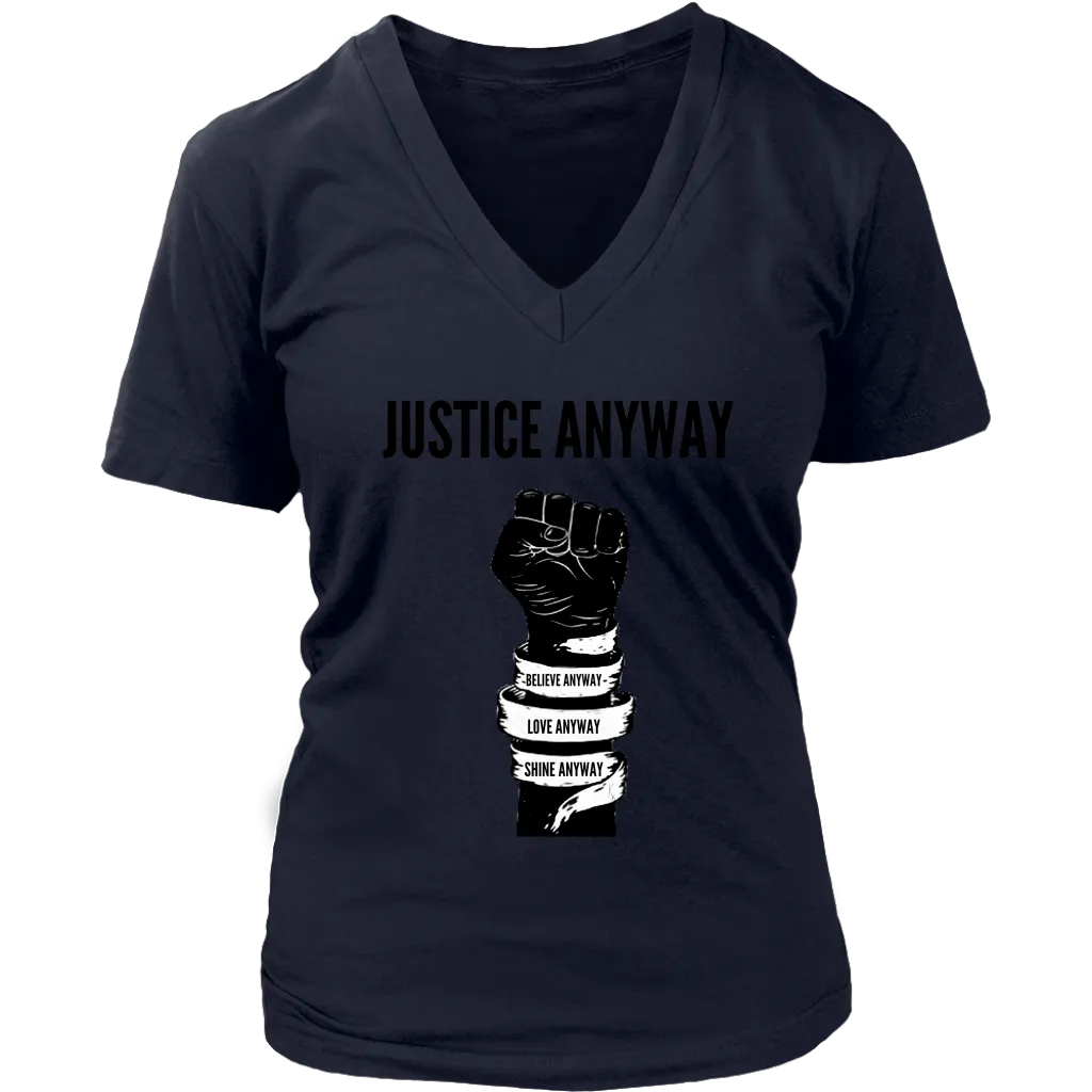 Justice Anyway Womens  V-Neck
