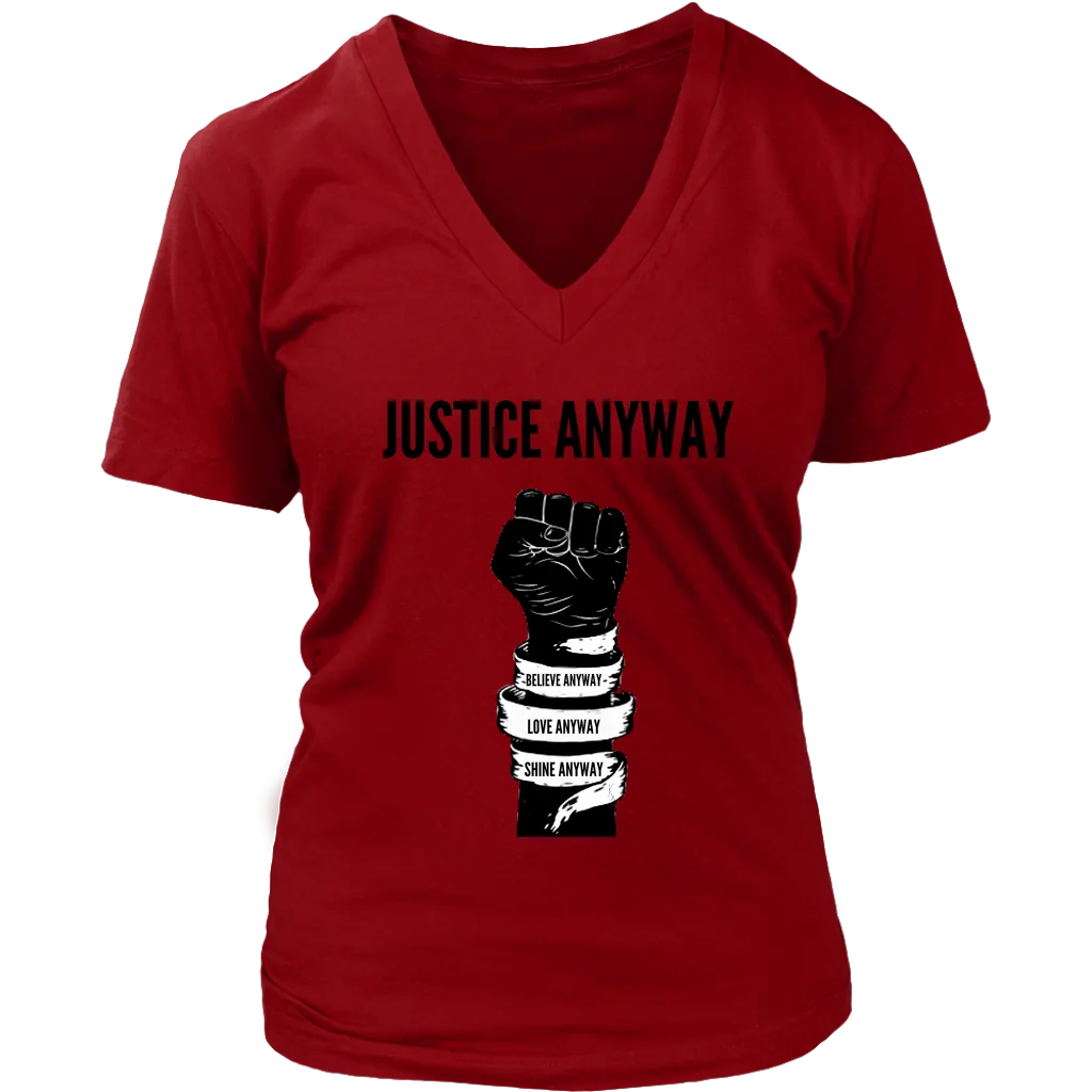 Justice Anyway Womens  V-Neck