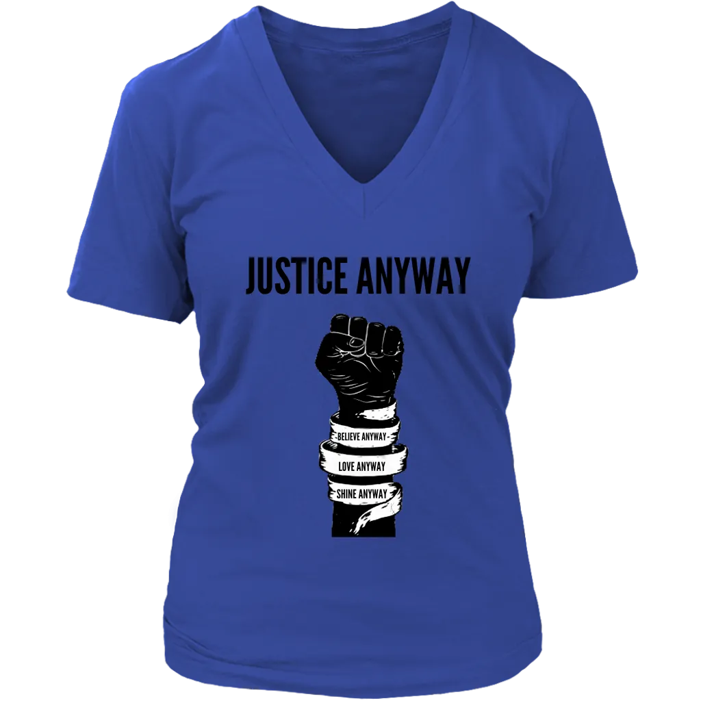 Justice Anyway Womens  V-Neck