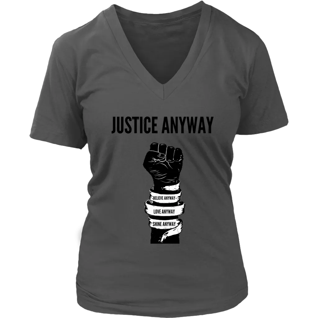 Justice Anyway Womens  V-Neck