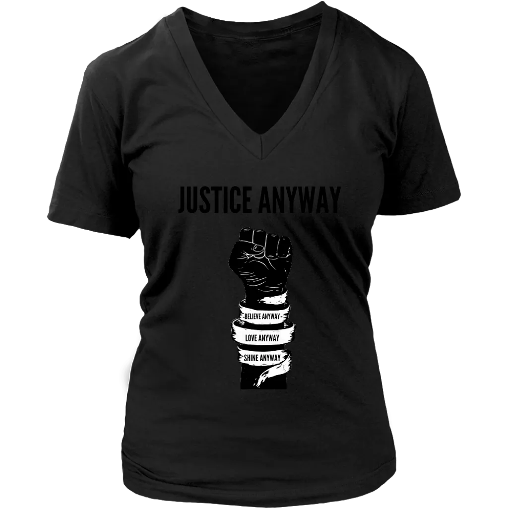 Justice Anyway Womens  V-Neck