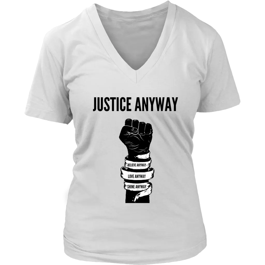 Justice Anyway Womens  V-Neck