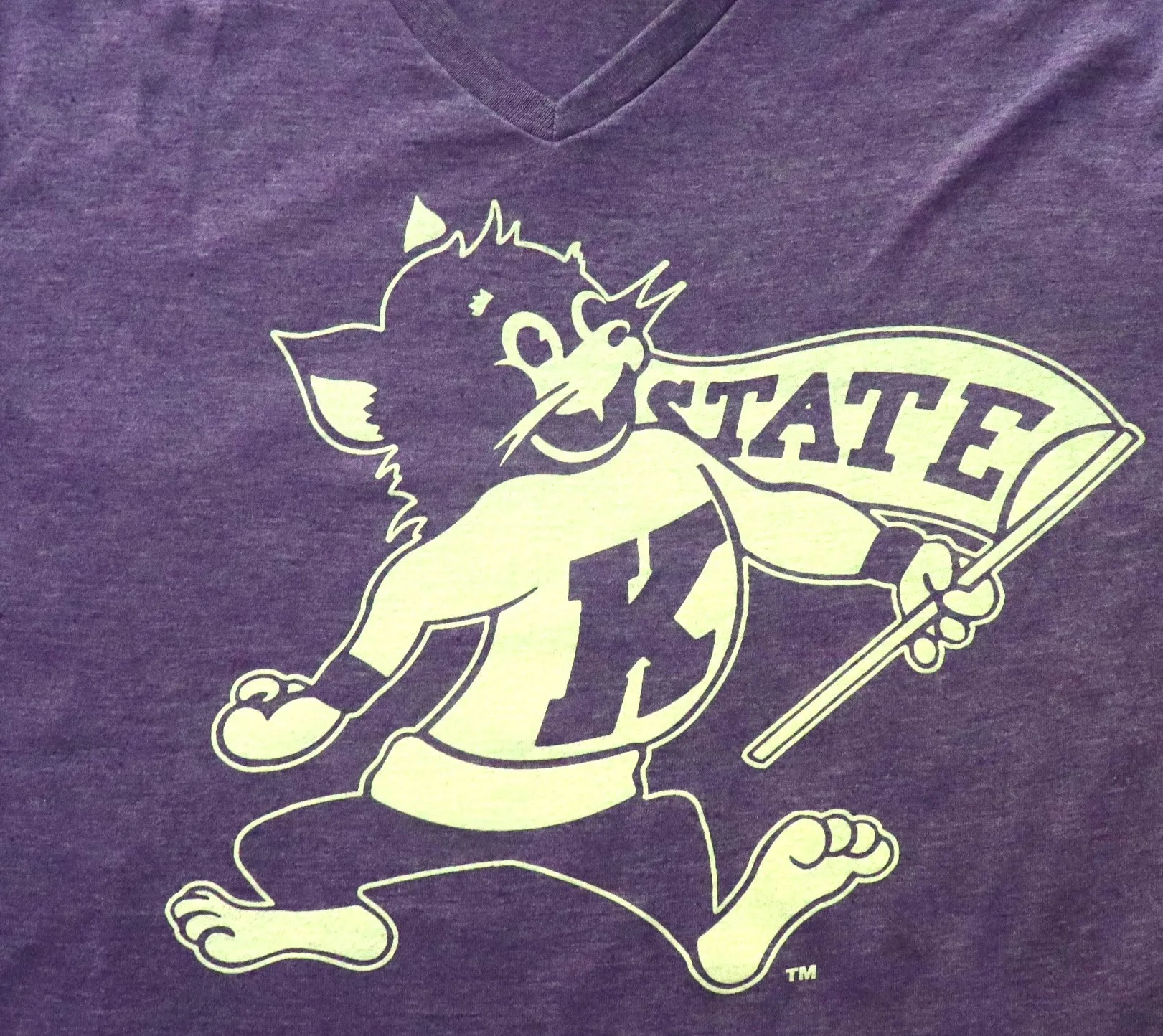 K-State Flag Willie V-Neck Short Sleeve T-Shirt