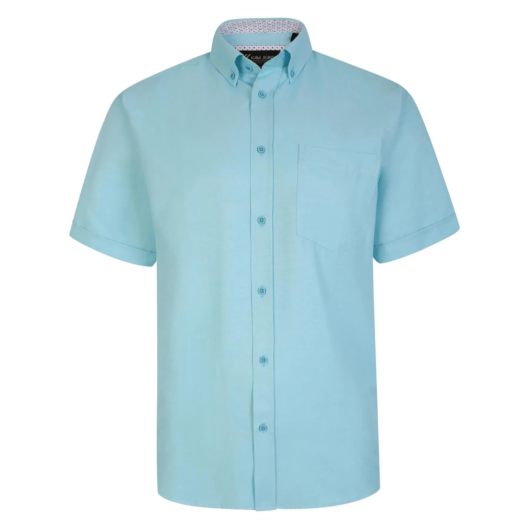 KAM Premium Oxford Short Sleeve Shirt For Men in 7 Colours, 2XL-8XL