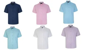 KAM Premium Oxford Short Sleeve Shirt For Men in 7 Colours, 2XL-8XL