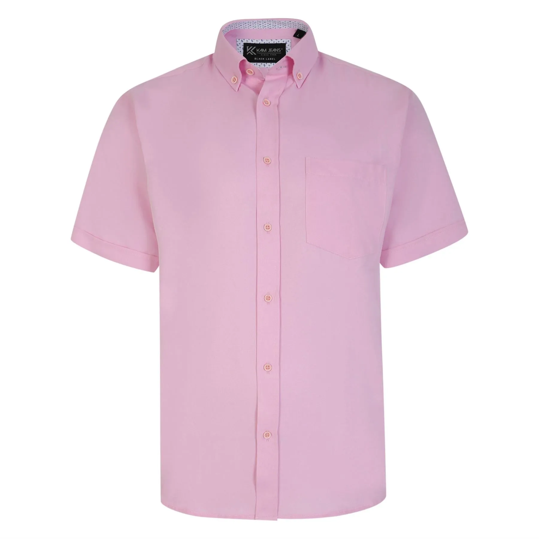 KAM Premium Oxford Short Sleeve Shirt For Men in 7 Colours, 2XL-8XL