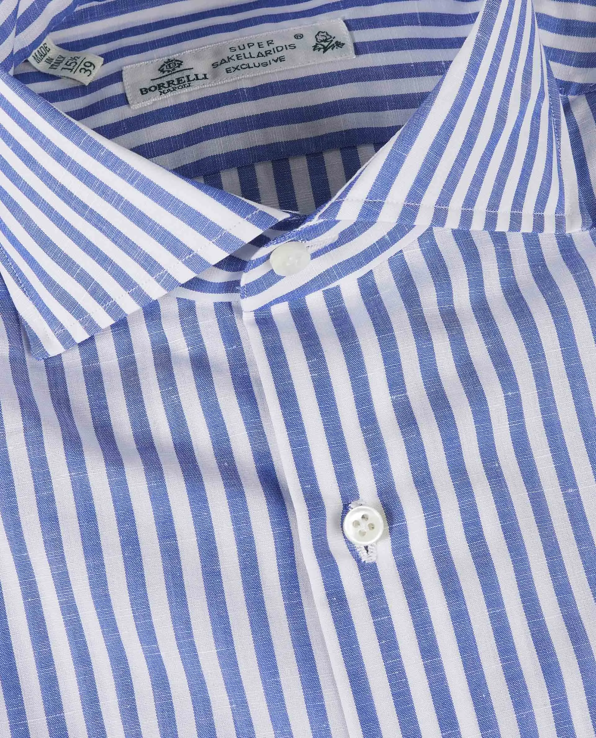Katoen Linnen Shirt - Donkerblauw