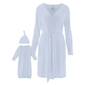 Kickee Pants Dew Women's Mid Length Lounge Robe & Layette Gown Set