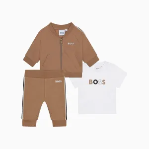 Kid's 3 Pc Logo Print Tracksuit Set Infants