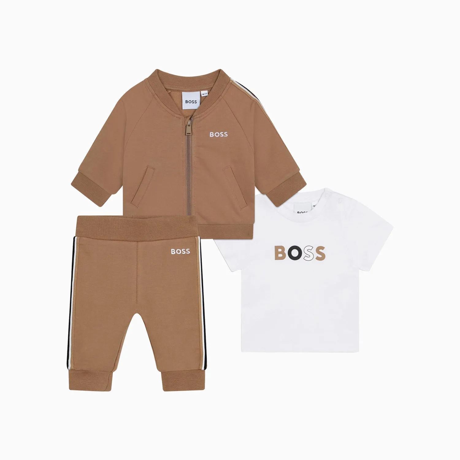 Kid's 3 Pc Logo Print Tracksuit Set Infants