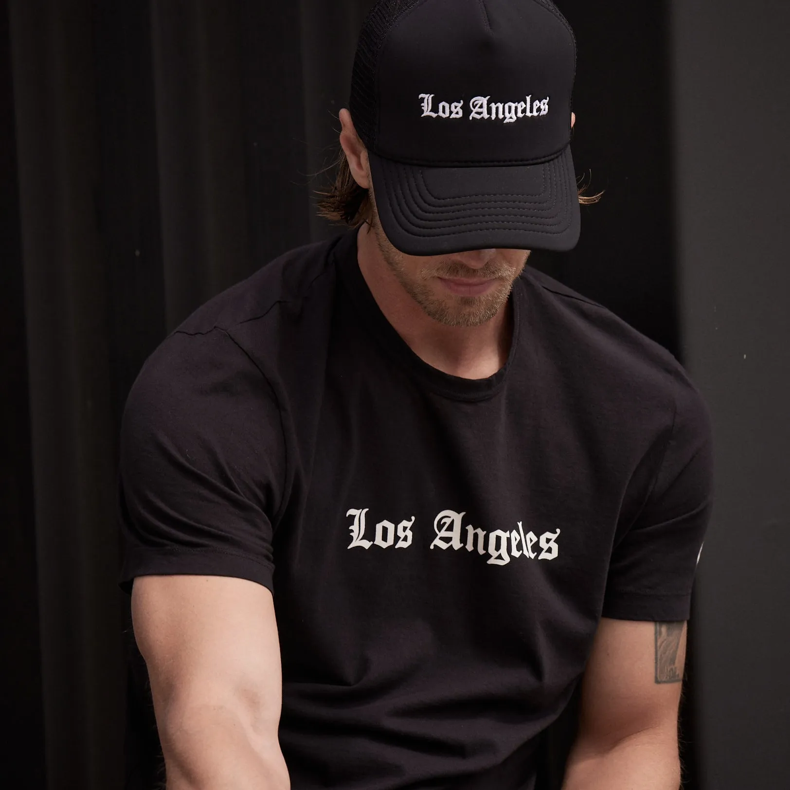 LA Gothic Short Sleeve Crew - Black