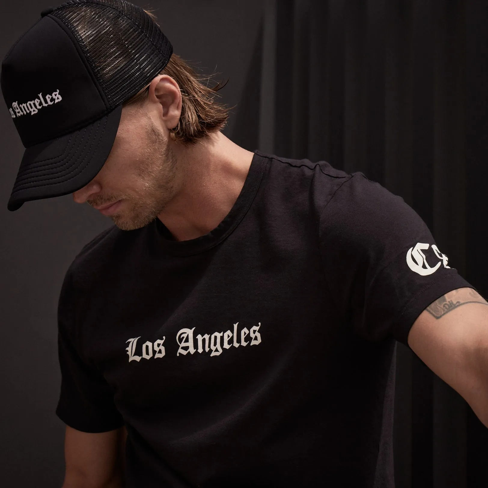 LA Gothic Short Sleeve Crew - Black