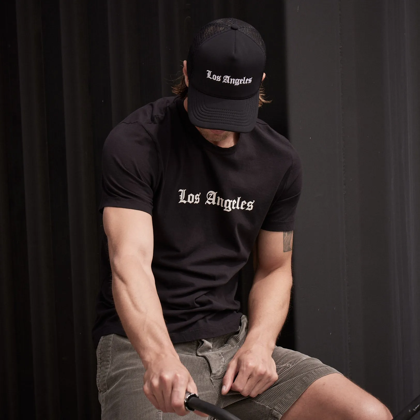 LA Gothic Short Sleeve Crew - Black