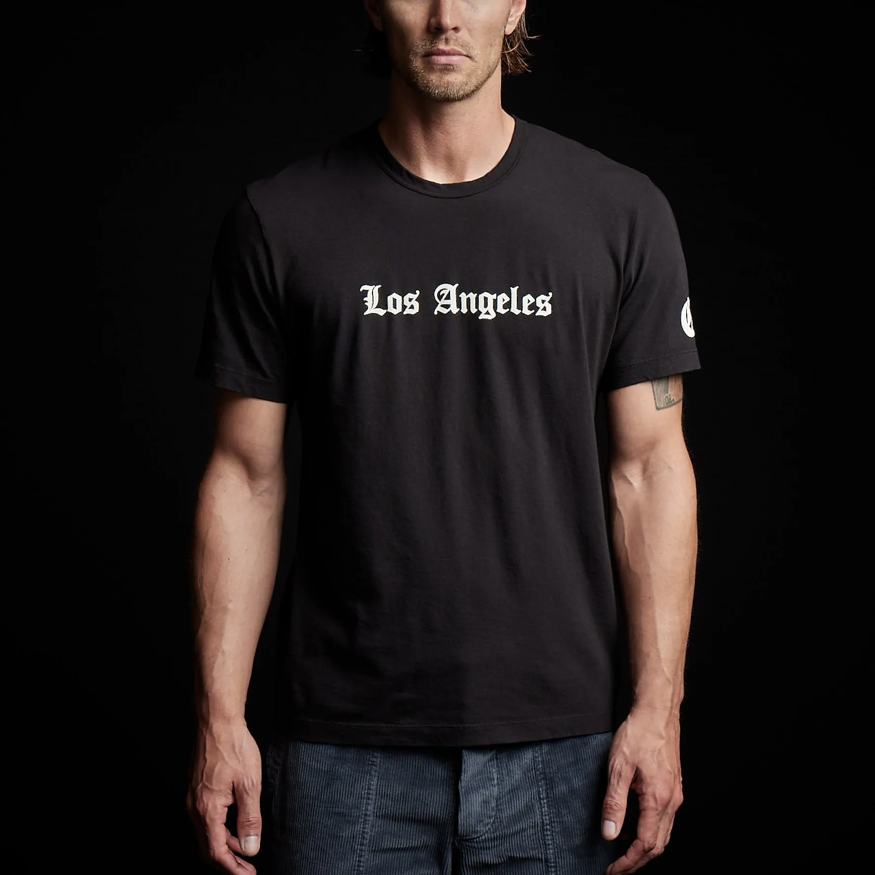 LA Gothic Short Sleeve Crew - Black