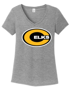 Ladies V Neck Tri Tee -CJG23