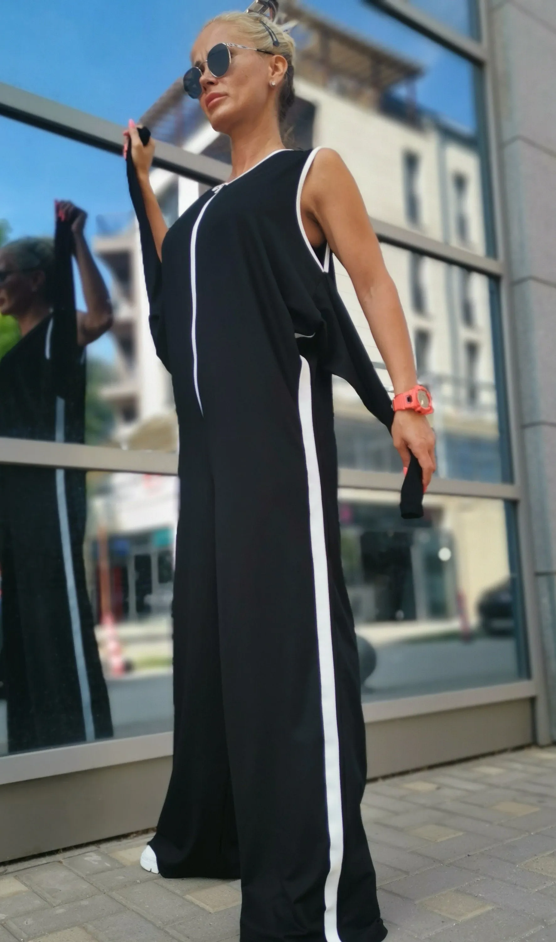 Lady casual cotton jumpsuit/ Loose Cotton Harem Trousers Jumpsuit/Party Extravagant Jumpsuit/Black Jumpsuit/Gothic Jumpsuit