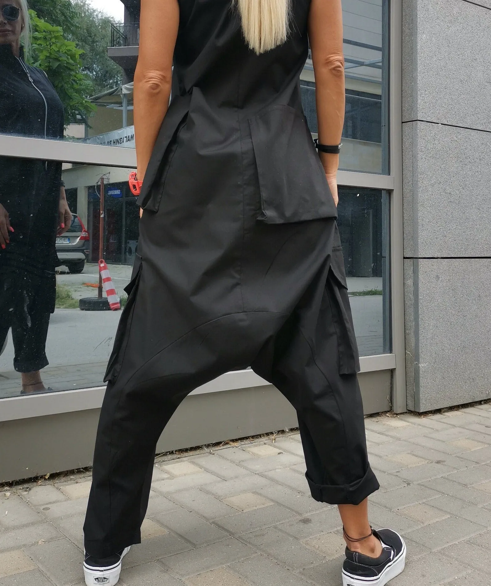 Lady casual jumpsuit/ Cotton Jumpsuit /Loose harem trousers jumpsuit/ Extravagant jumpsuit/Gothic jumpsuit