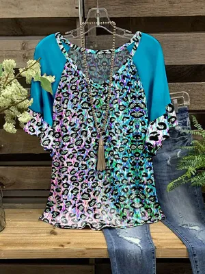 Leopard V-Neck Tee