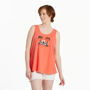 Life is Good Women's Sunset Hammock Lab Textured Slub Tank