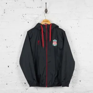 Liverpool FC Hooded Tracksuit Top Rain Jacket - Black - M