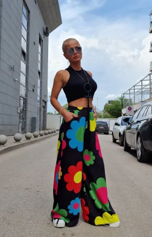 Long Skirt Pants, High Waist Pants, Summer Pants, Casual Pants, Charleston Trousers, Loose Pants, Extravagant Pants, Avant-garde trousers