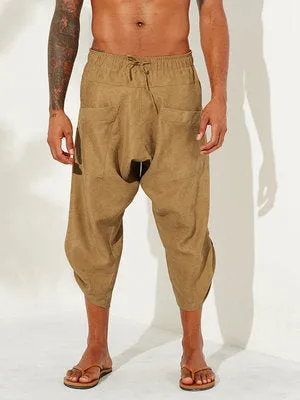 Loose Cropped Trousers With Bouquet Feet Trousers Men