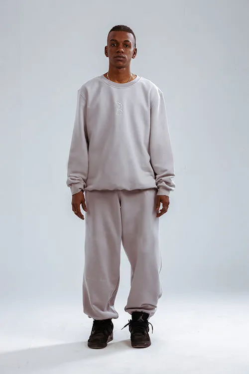 Loose Drawstring Sweatpants-Silver Lining