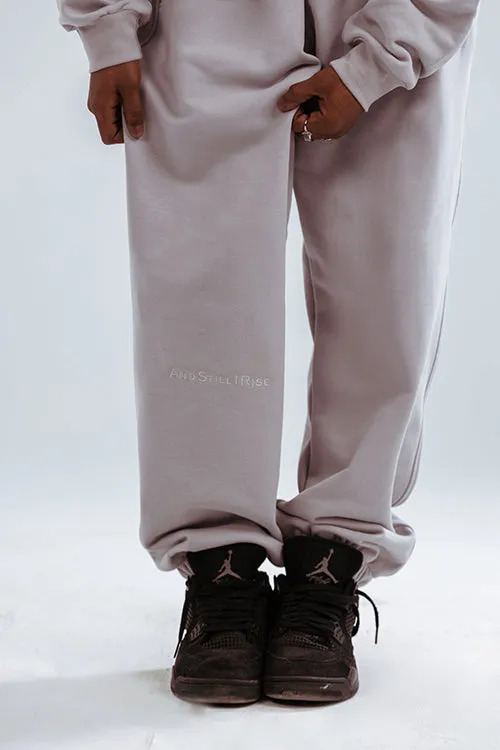 Loose Drawstring Sweatpants-Silver Lining