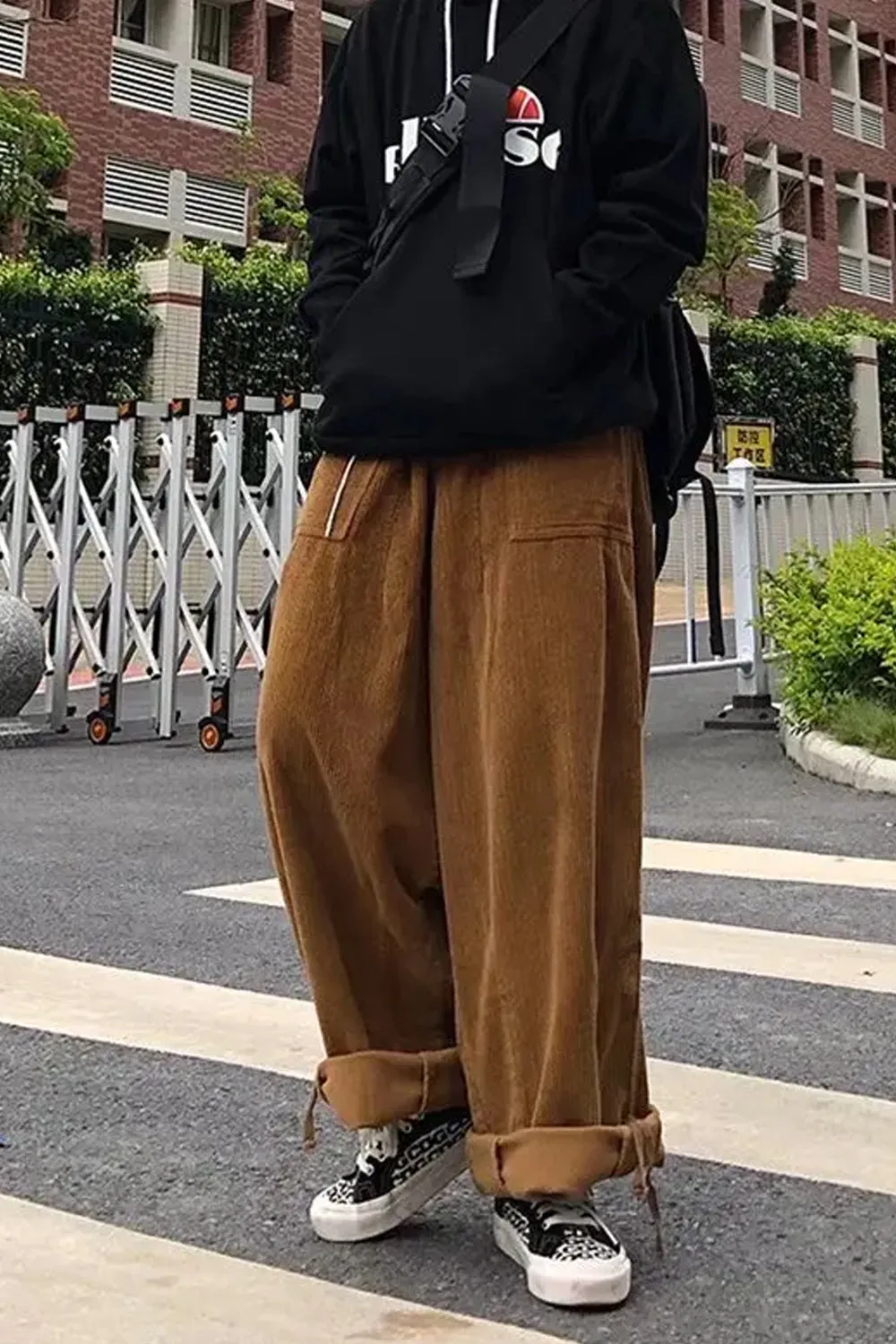 Loose Wide Leg Retro Corduroy Pants