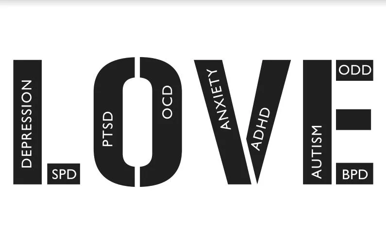 Love, ADHD, Autism, Anxiety, Mental Health - Muscle Tank