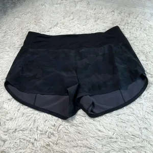 Lululemon Speed Up Short Long *4&quot; Updated Fit Heritage 365 Camo Deep Coal Multi