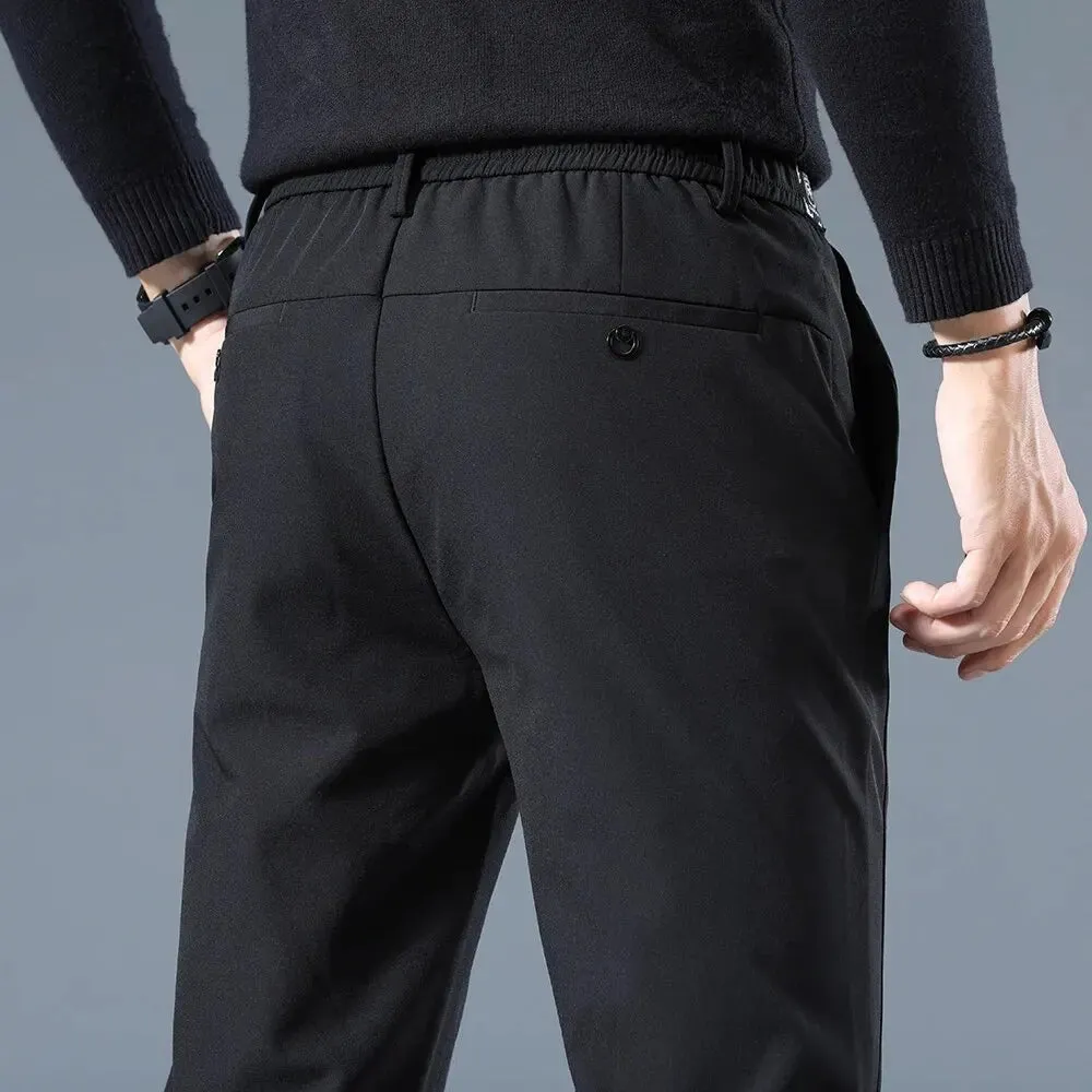 LuxStil Herren Frühling Herbst Geschäft Freizeit Elastische Gerade Hosen