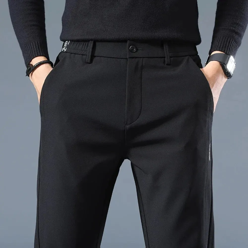 LuxStil Herren Frühling Herbst Geschäft Freizeit Elastische Gerade Hosen