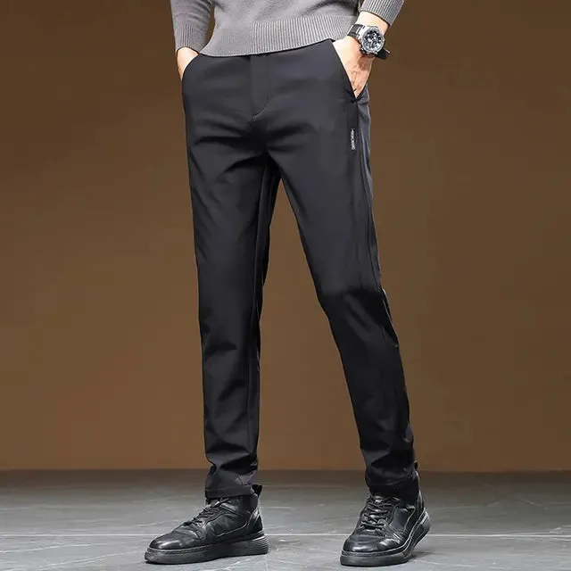LuxStil Herren Frühling Herbst Geschäft Freizeit Elastische Gerade Hosen